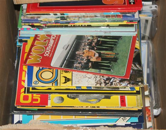 2 boxes of mixed football programmes